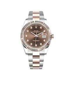 Rolex Datejust 41 126331 Rose Gold Stainless Steel Chocolate Diamond Dial