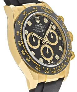Alternative view of Rolex Daytona 116518LN Yellow Gold Black Diamond Dial 40mm