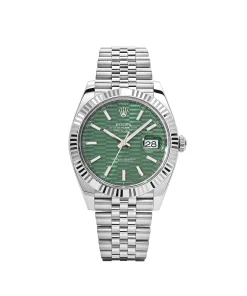 Rolex Datejust 126334 Stainless Steel Fluted Motif Green Dial Jubilee 41MM
