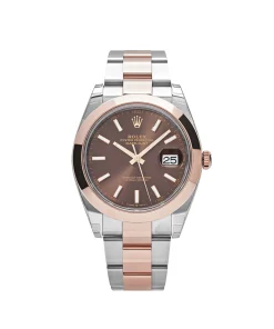 Rolex Datejust 41 126301 Stainless Steel Rose Gold Chocolate Dial