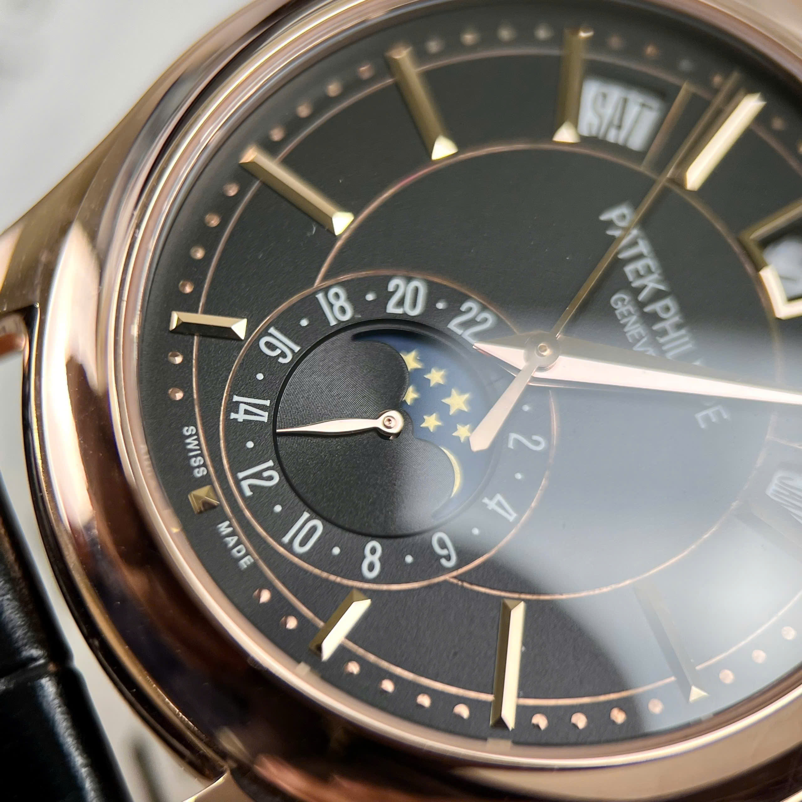 Patek Philippe 5205R 18K Gold Wrapped Black Leather Strap GR Factory 40mm - Image 5