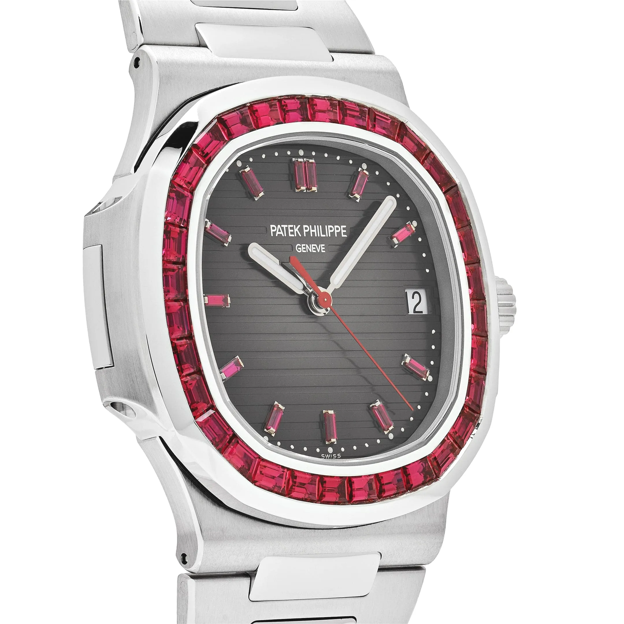 Patek Philippe Nautilus 5711/112P-001 Platinum Grey Dial Ruby Bezel - Image 4