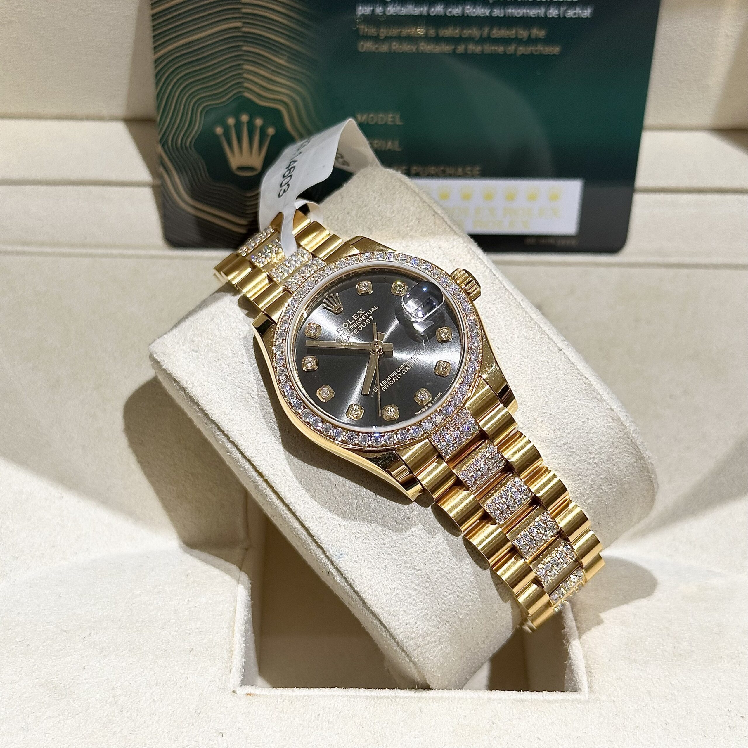 Rolex DateJust 18K Gold Wrapped Custom Diamonds Moissanite 31mm - Image 6