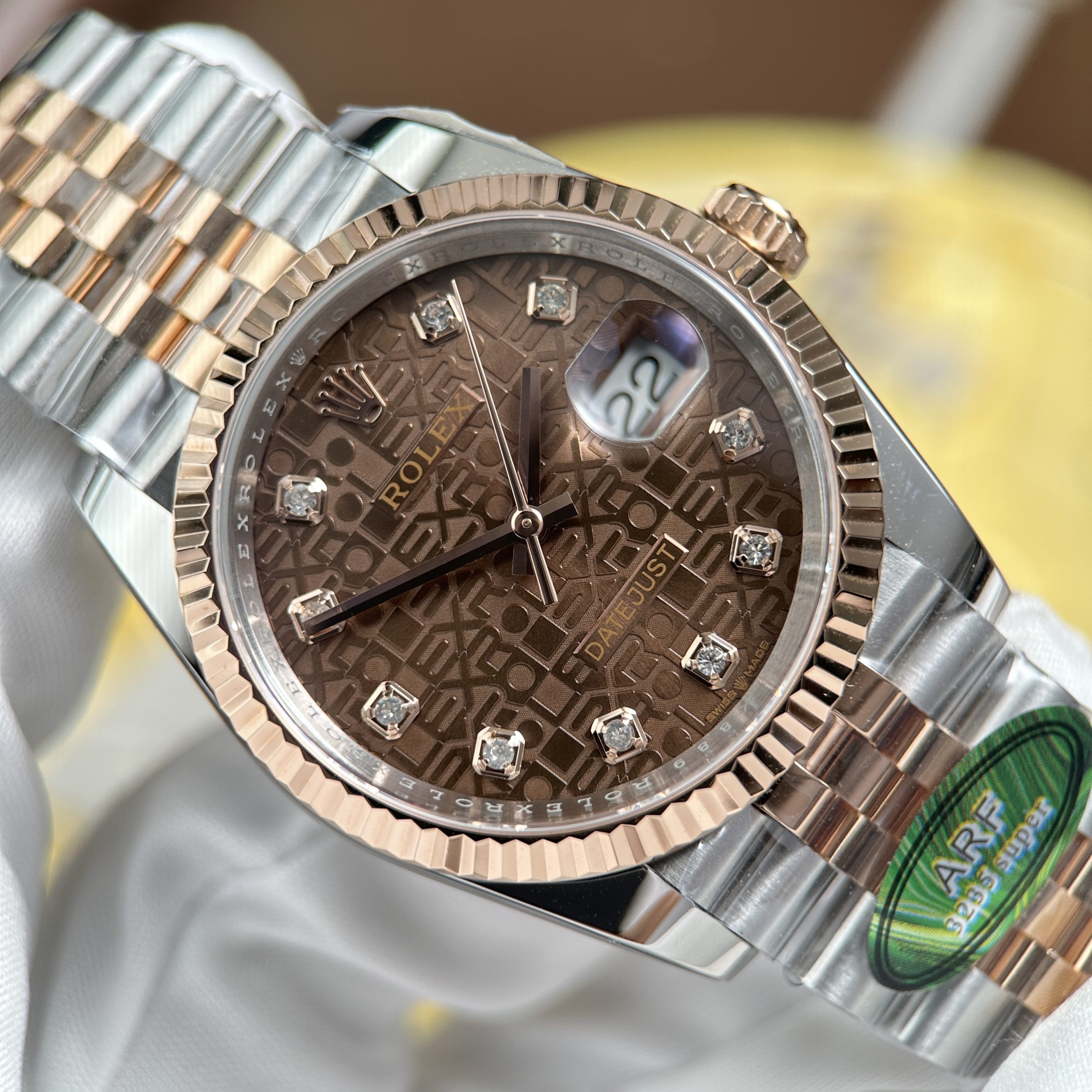 Rolex DateJust Rep 11 Watch Chocolate Brown Dial Jubilee Strap Factory AR 36mm - Image 3
