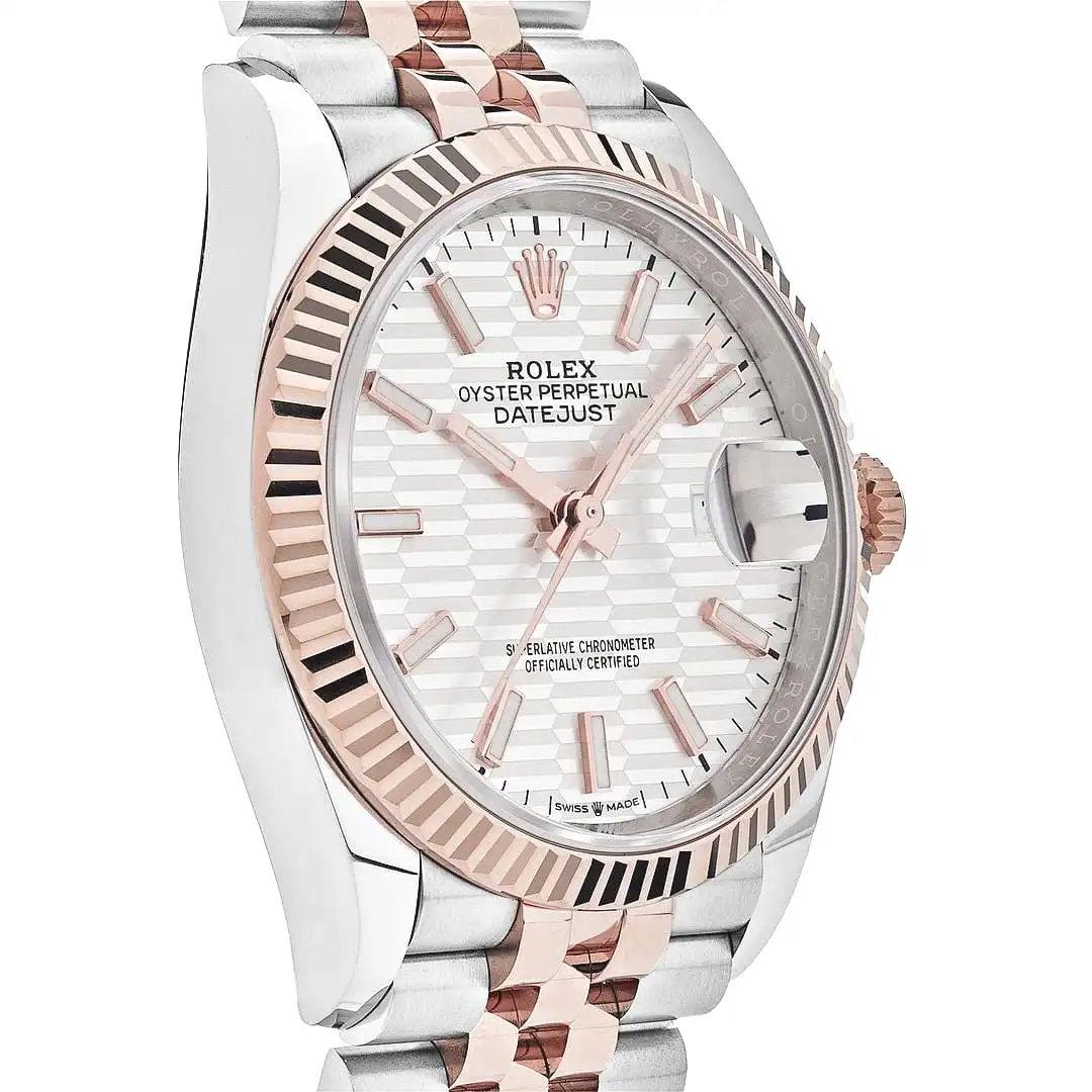Rolex Datejust 36 126231 Rose Gold Stainless Steel Silver Fluted Motif Dial - Image 5