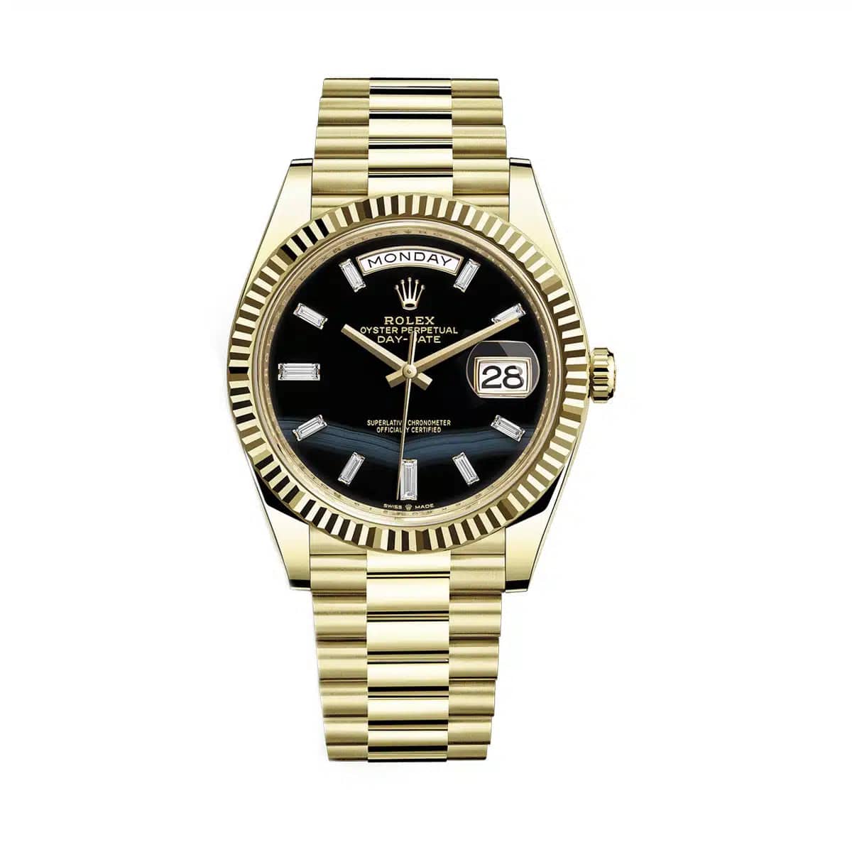 Rolex Day-Date 228238 Yellow Gold Black Onyx Dial 40mm