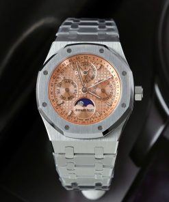 Audemars Piguet 26574 Replica Luxury Watch Salmon Dial Metal Strap Factory BBS 41mm