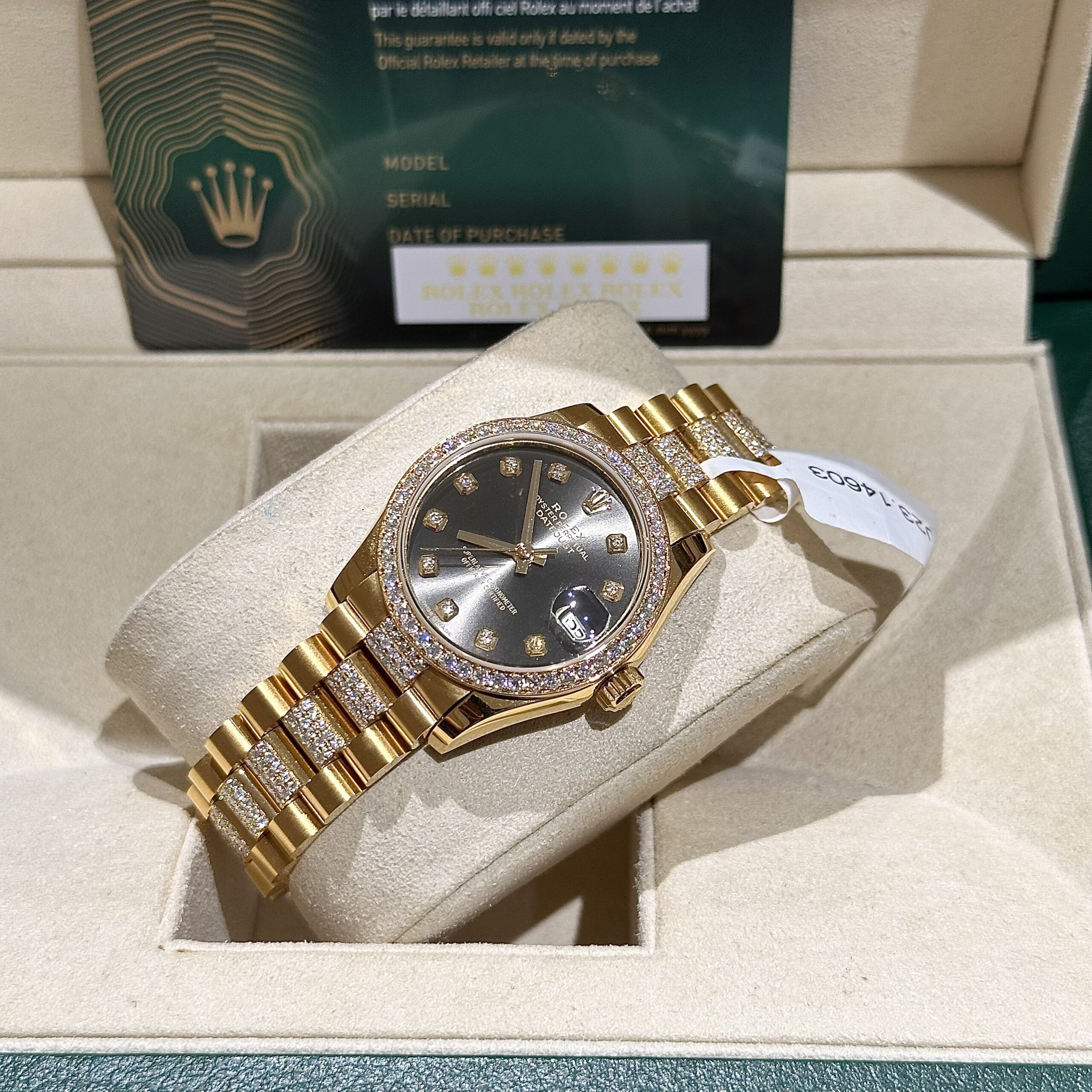 Rolex DateJust 18K Gold Wrapped Custom Diamonds Moissanite 31mm - Image 5