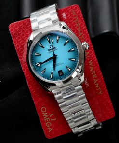Alternative view of Omega Seamaster Replica Watch Blue Dial Co-Axial Luminous Markers VS Factory 41mm