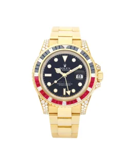 Rolex GMT-Master II 116758SARU Yellow Gold Black Dial