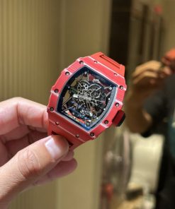 Alternative view of Richard Mille RM35-02 Replica 1 1 Watch Full Carbon Red Rubber 44mm