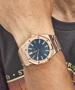 Alternative view of Audemars Piguet Royal Oak Selfwinding 15510OR.OO.1320OR.03 Rose Gold Blue Dial