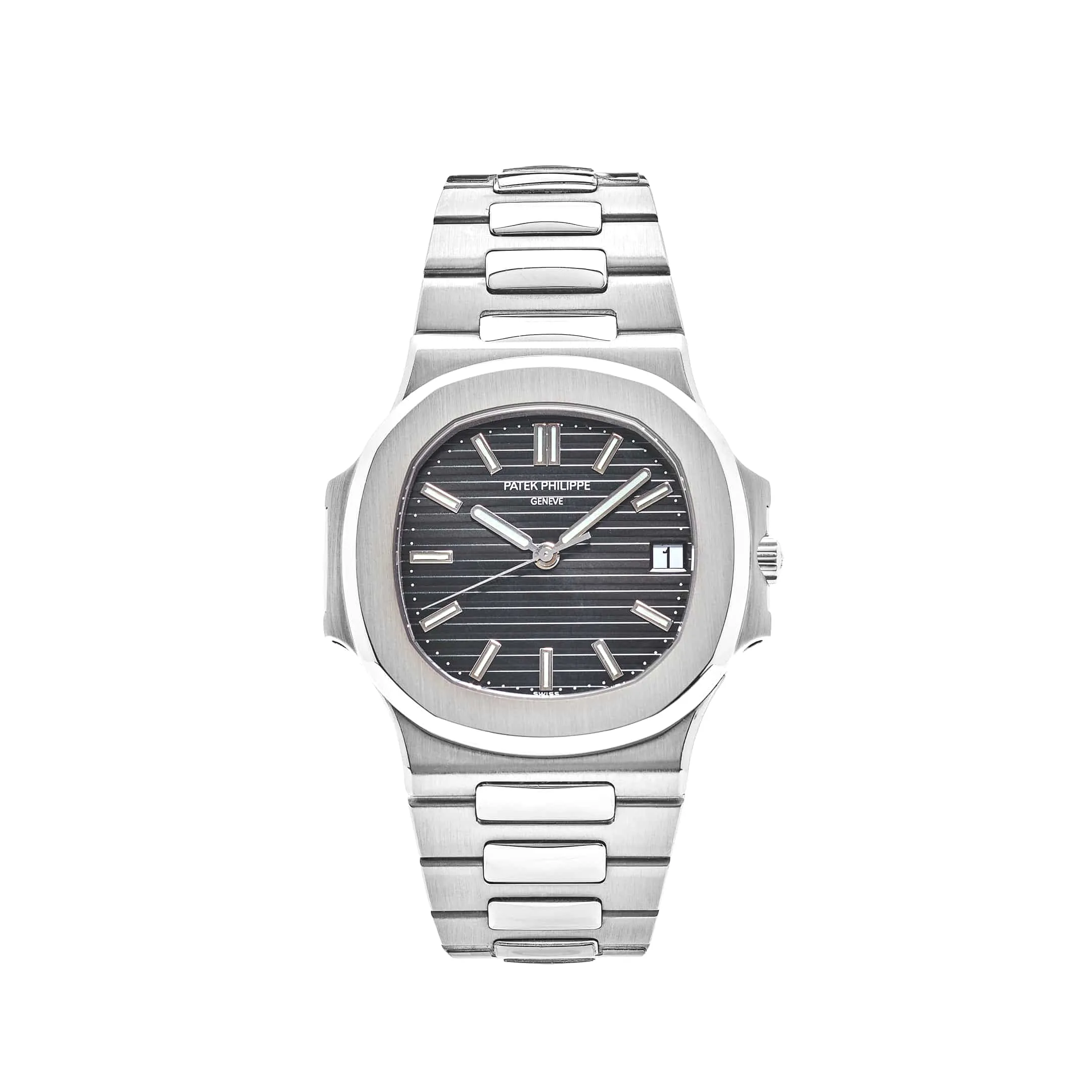 Patek Philippe Nautilus 3711/1G-001 Date White Gold Black Dial