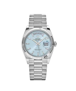 Rolex Day-Date 36 128236 Platinum Ice Blue Baguette Dial