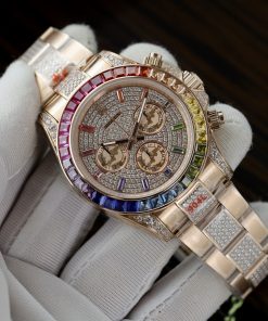 Replica Rolex Watch Daytona Rainbow High Quality Full CZ Men’s 40mm