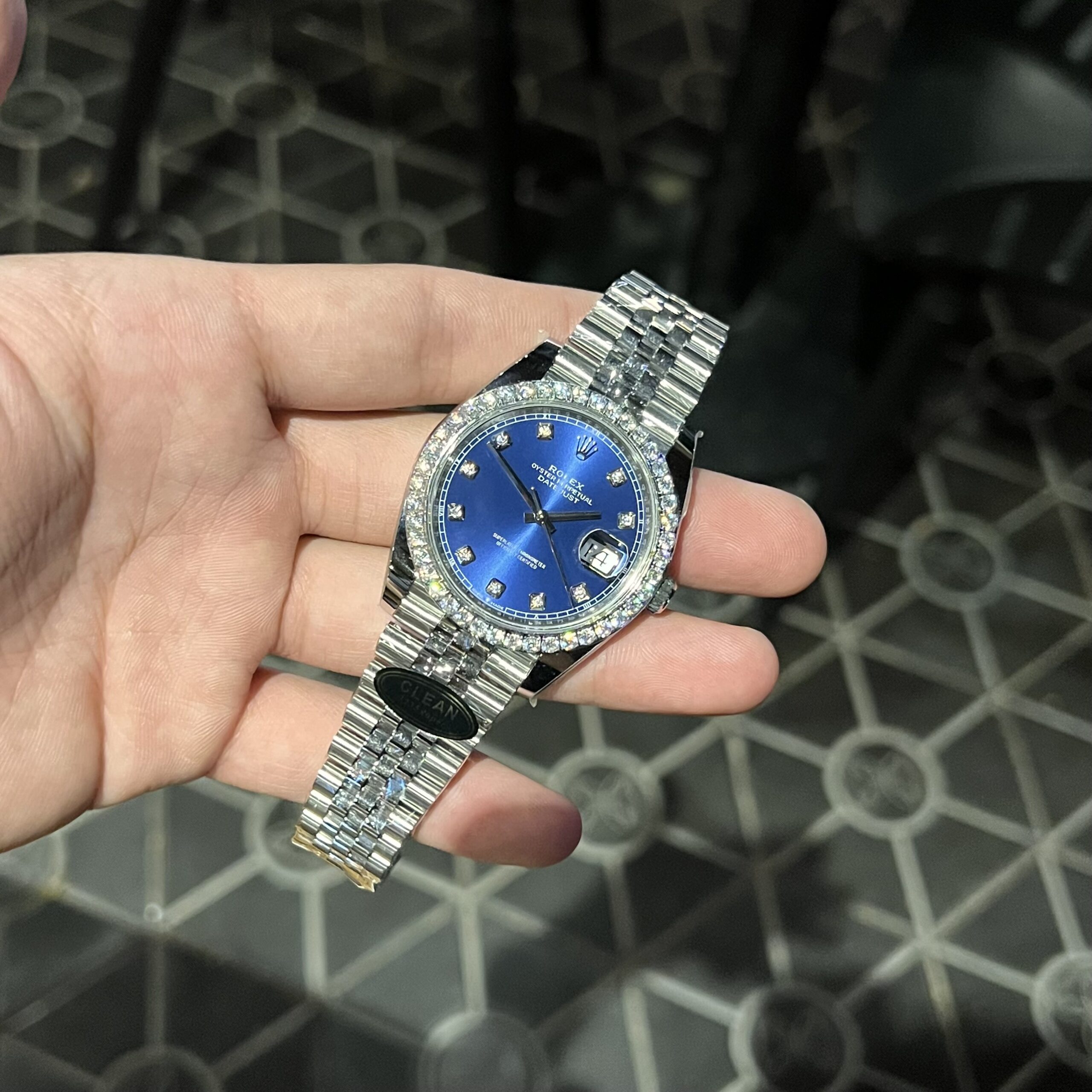 Rolex Datejust 126334 Custom Diamonds Moissanite Blue Dial 41mm - Image 3