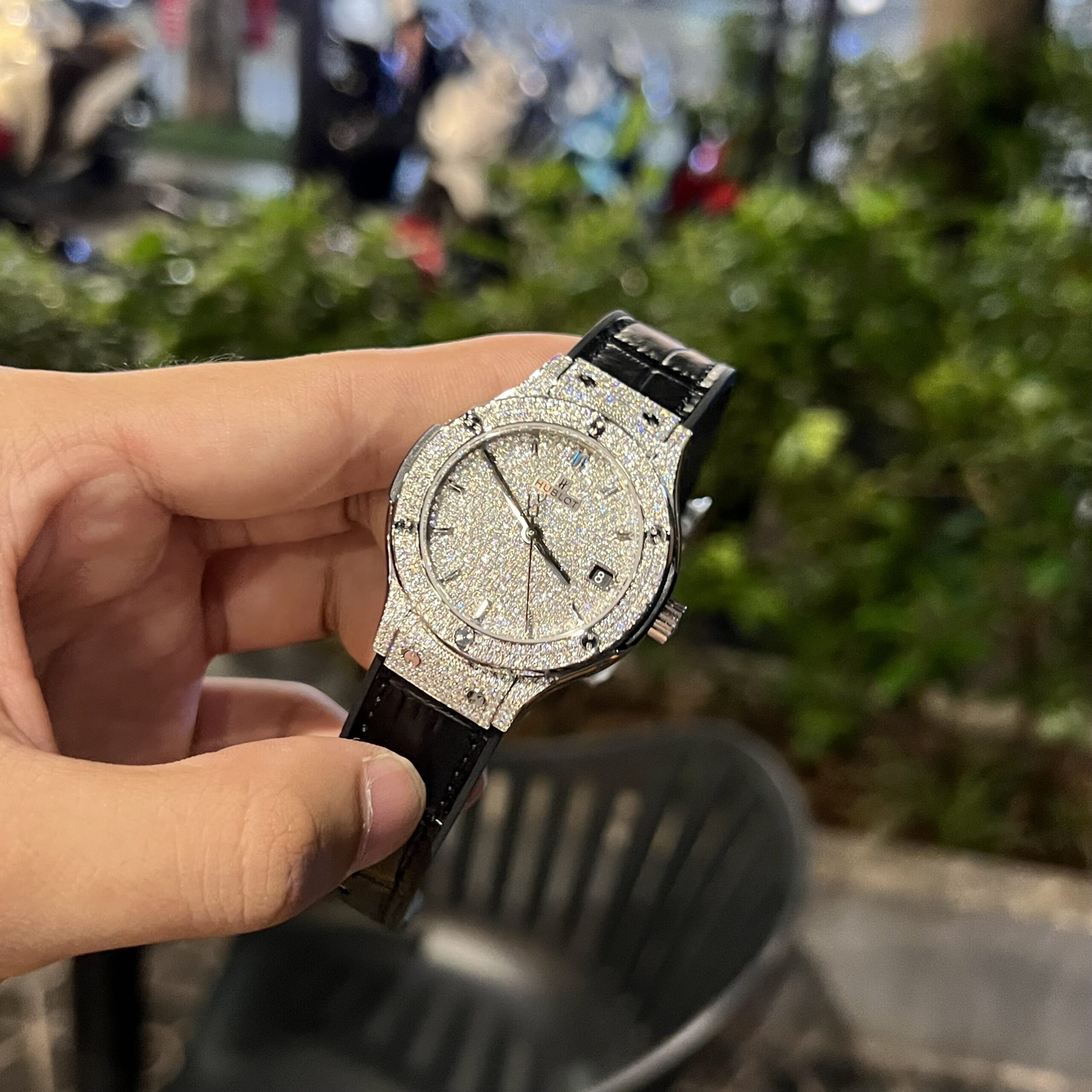 Hublot Classic Fusion Titanium Custom Full Diamonds Moissanite 38mm - Image 5