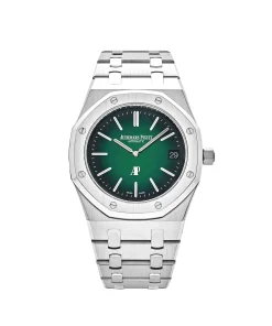 Audemars Piguet Royal Oak 15202PT.OO.1240PT.01 ‘Jumbo’ Extra-Thin Platinum Green Dial