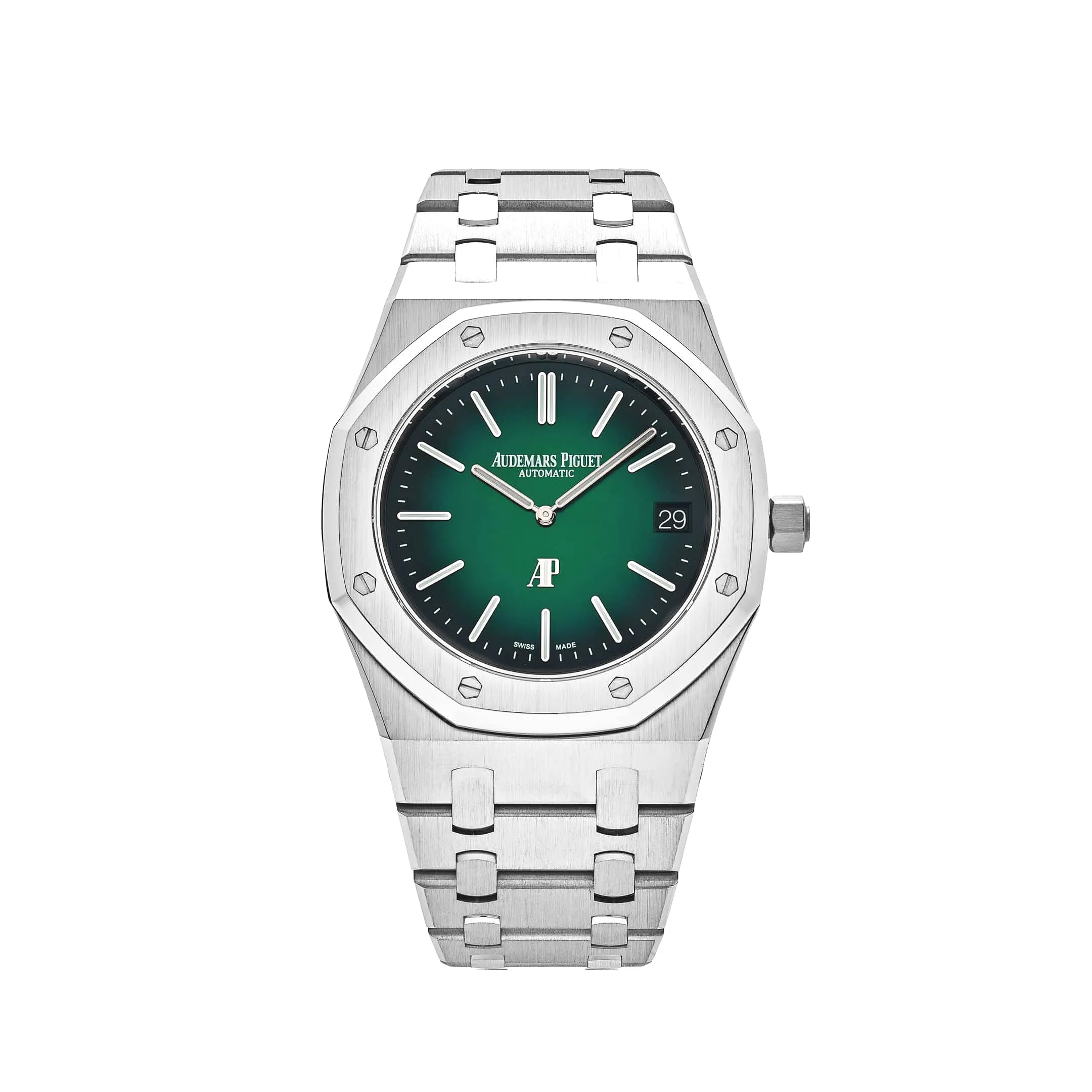 Audemars Piguet Royal Oak 15202PT.OO.1240PT.01 ‘Jumbo’ Extra-Thin Platinum Green Dial