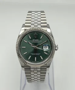 Alternative view of Rolex Datejust 36 126234 Stainless Steel Mint Green Dial Jubilee
