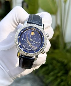 Alternative view of Patek Philippe Replica Watches Grand Complications 6104G Blue 44mm