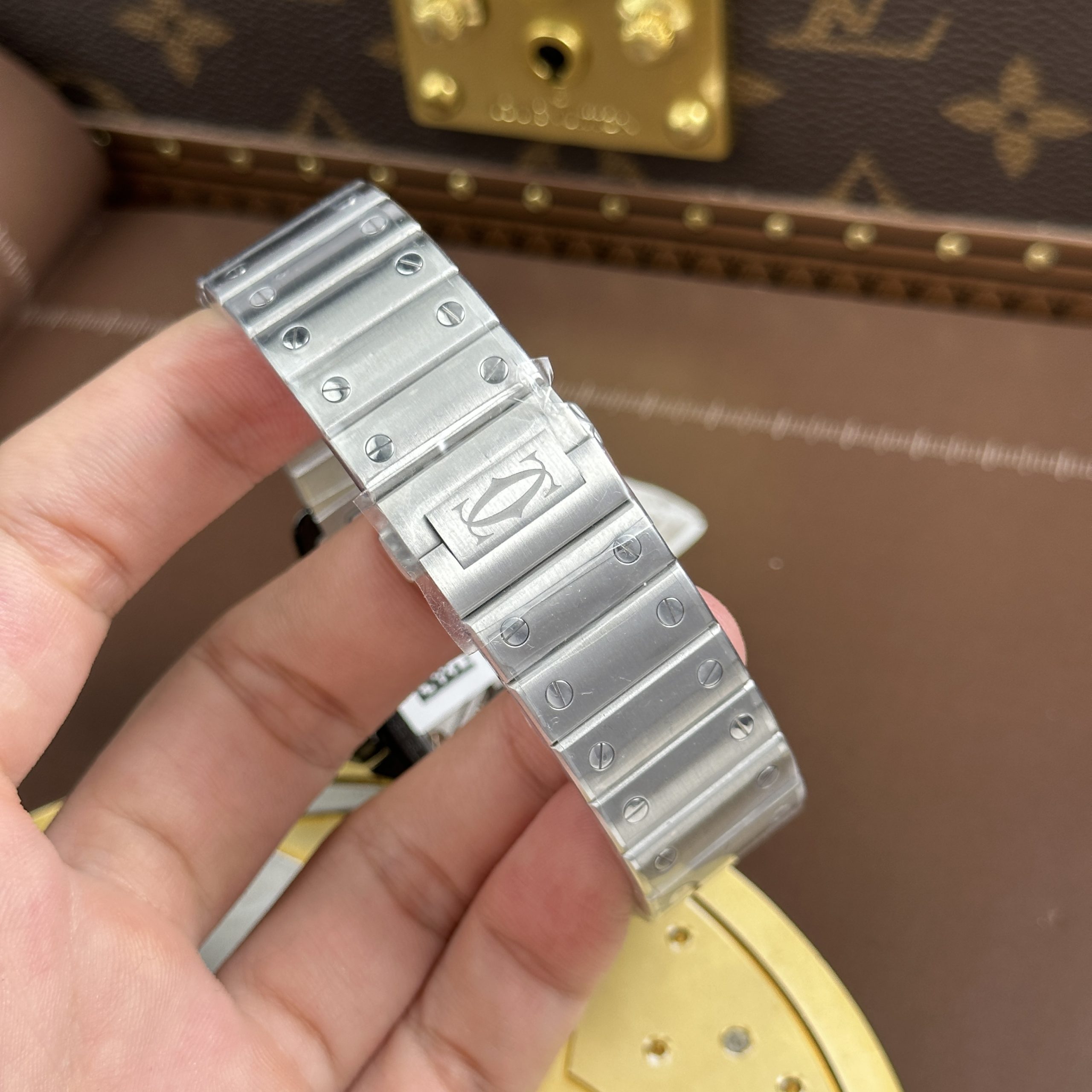 Cartier Santos de Cartier Skeleton Rep 11 Watch Demi Green Dial Factory MLF 39.8mm - Image 14