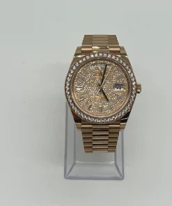 Alternative view of Rolex Day-Date 40 228345RBR Rose Gold Diamond Bezel Diamond-Paved Dial