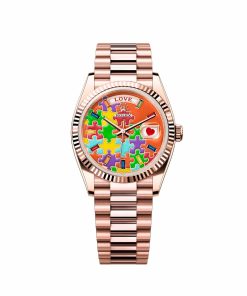 Rolex Day-Date 36 128235-0063 ‘Emoji Puzzle’ Rose Gold
