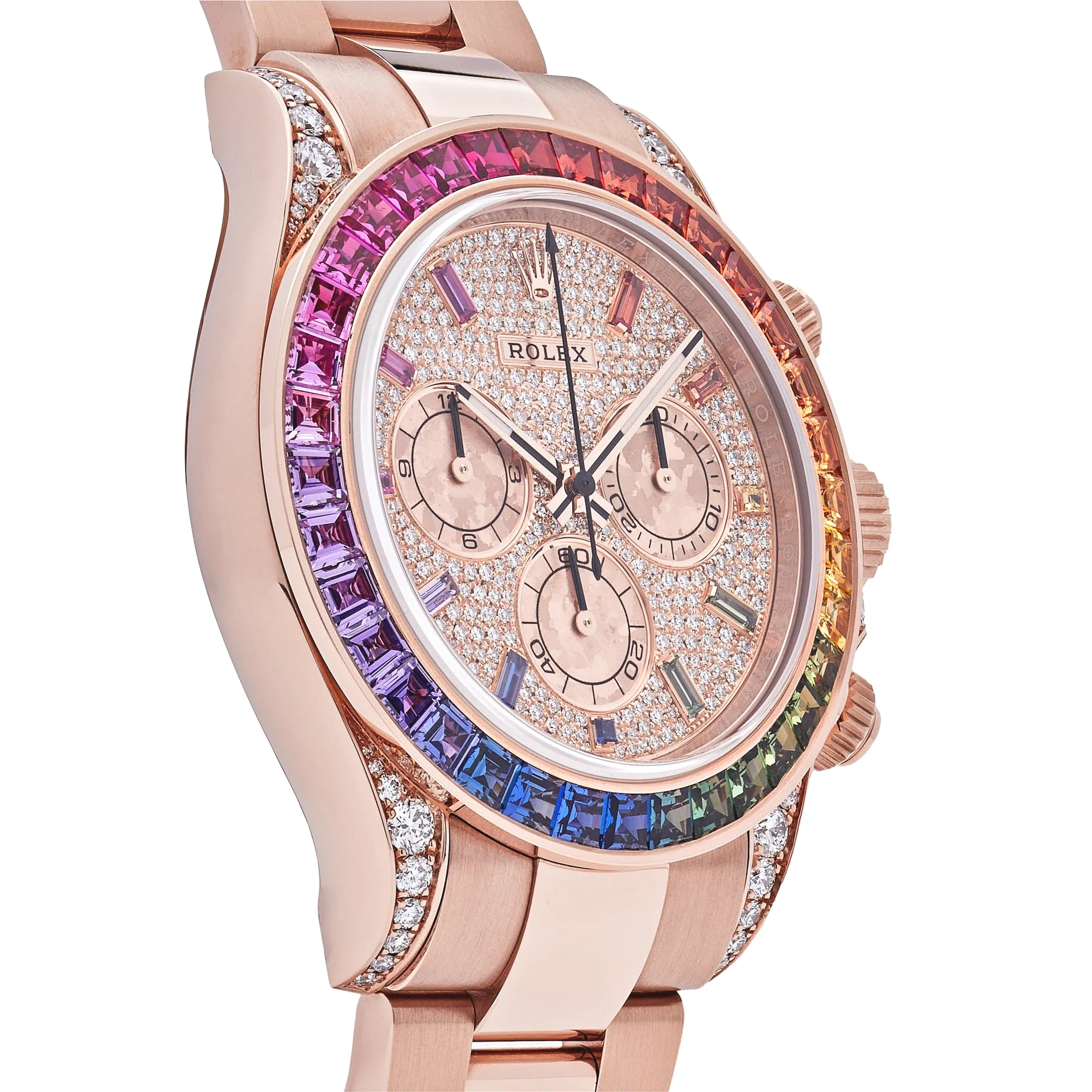 Rolex Daytona 116595RBOW ‘Rainbow’ Rose Gold Pave Diamond Dial Sapphire Bezel - Image 3