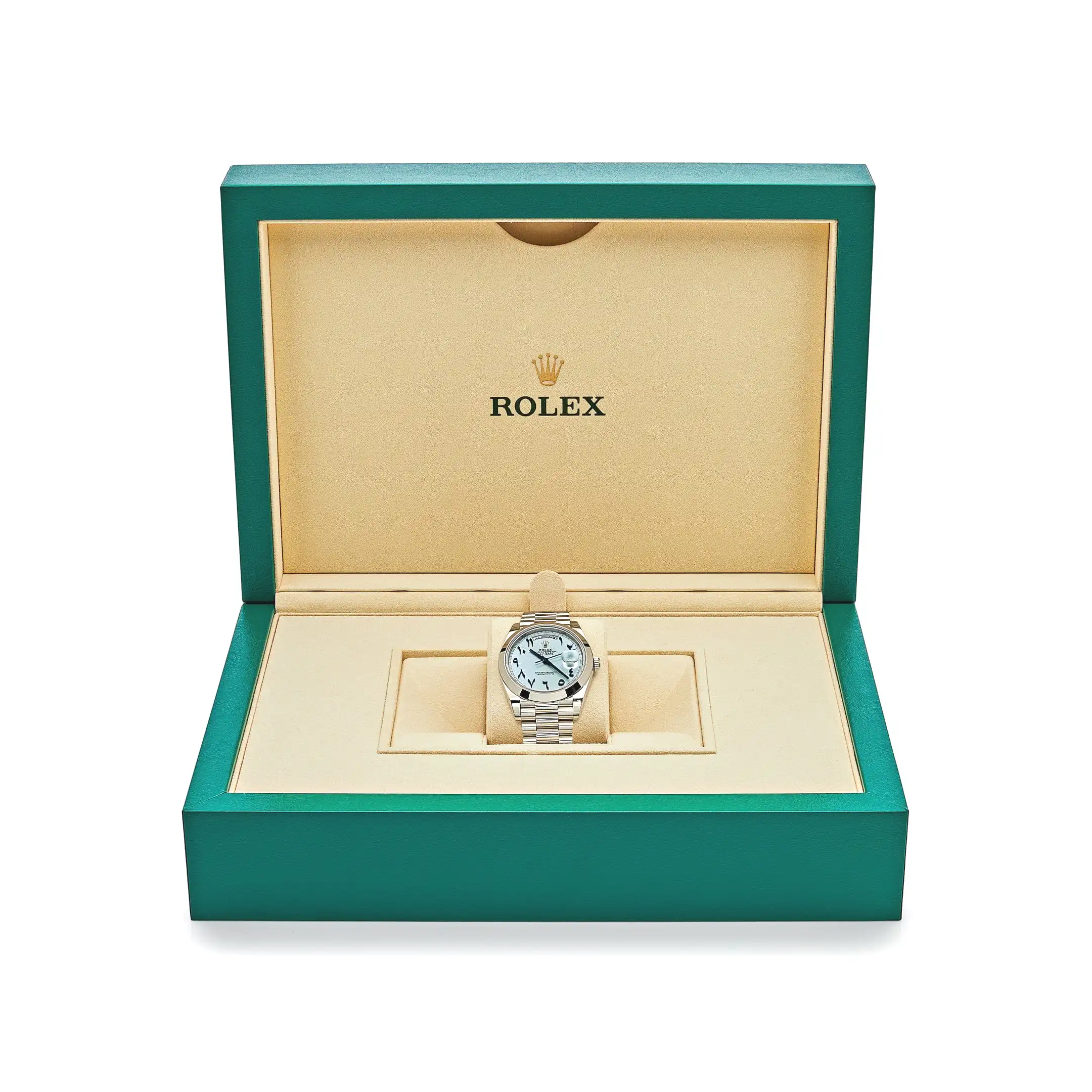 Rolex Day-Date 40 228206 Platinum Ice Blue Arabic Dial Smooth Dial - Image 7