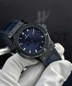Alternative view of Hublot Replica Watch Classic Fusion Ceramic Blue Dial JJZ Customs 42mm