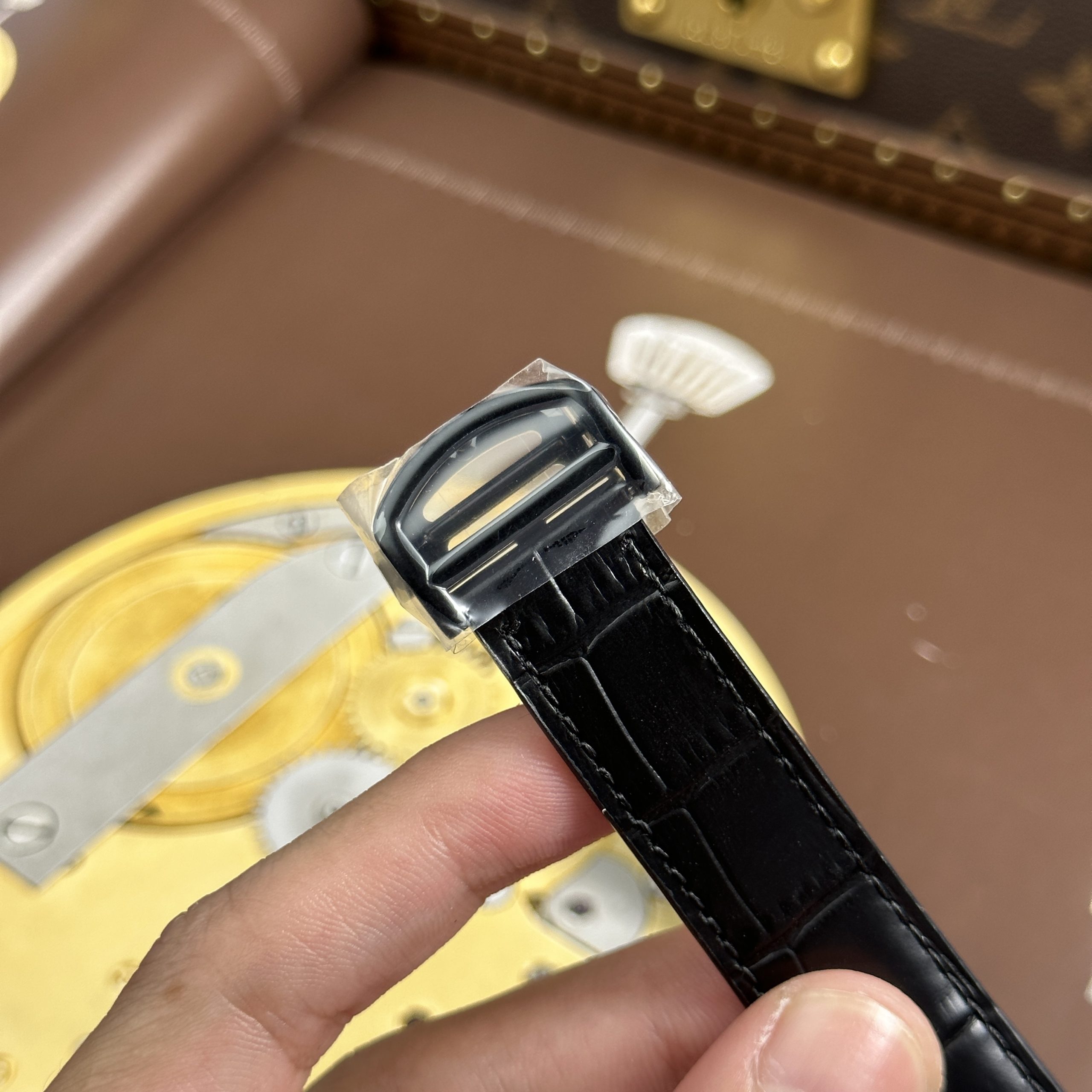 Cartier Santos de Cartier Rep High-End Skeleton Black Leather Strap Factory MLF 39.8mm - Image 11
