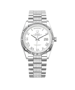 Rolex Day-Date 36 128239 White Gold White Dial