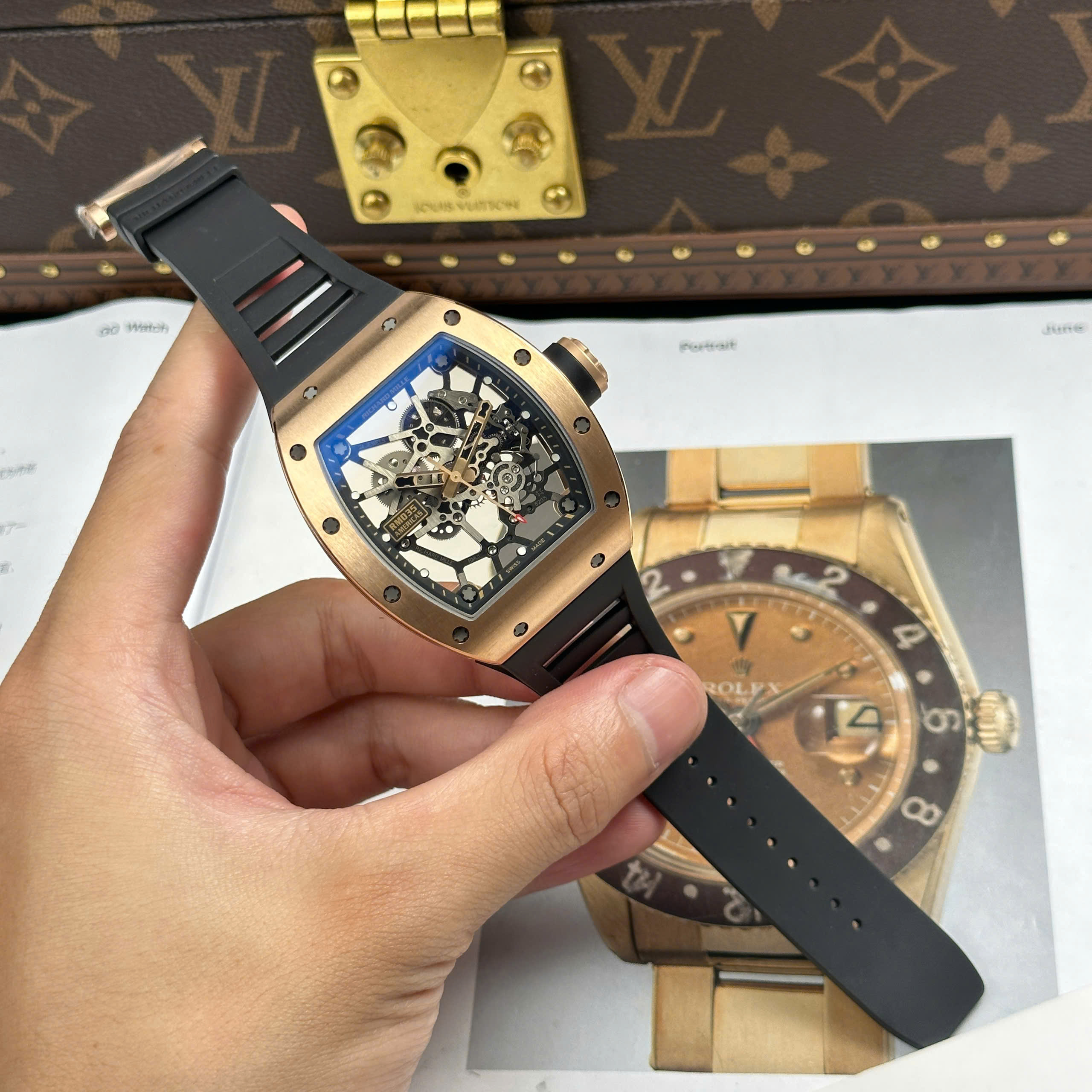 Richard Mille Replica 11 RM035 Americas Toro Rose Gold Plated Rubber Strap ZF Factory 40mm - Image 3