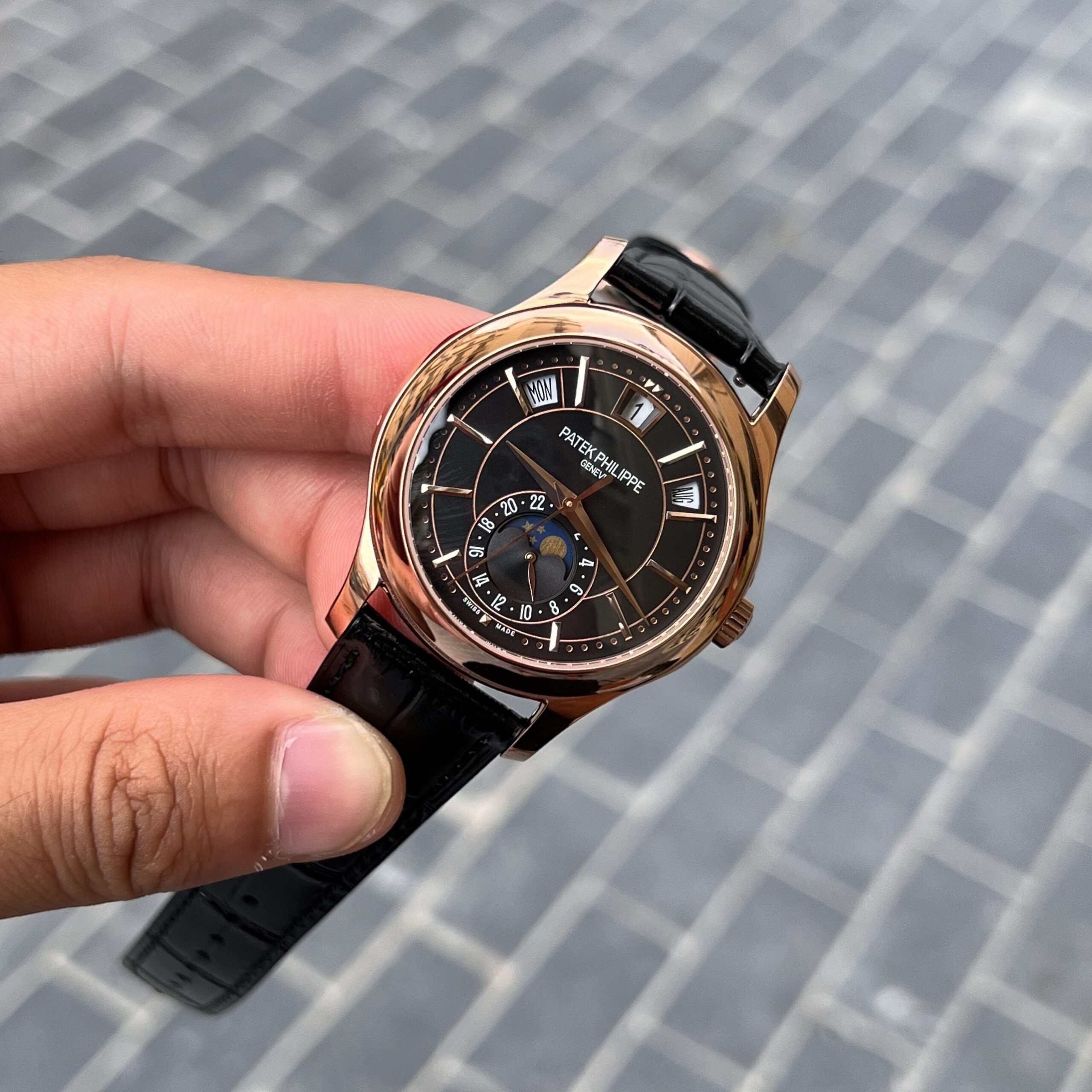 Patek Philippe Complications 5205R Replica 11 Watch Black Leather 40mm - Image 2