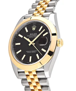 Alternative view of Rolex Datejust 41 126303 Stainless Steel Yellow Gold Black Dial Jubilee