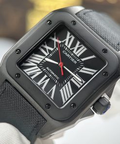 Alternative view of Cartier Santos 100 XL Replica Luxury Watch AlLC Plated Case Black Dial 41x51mm
