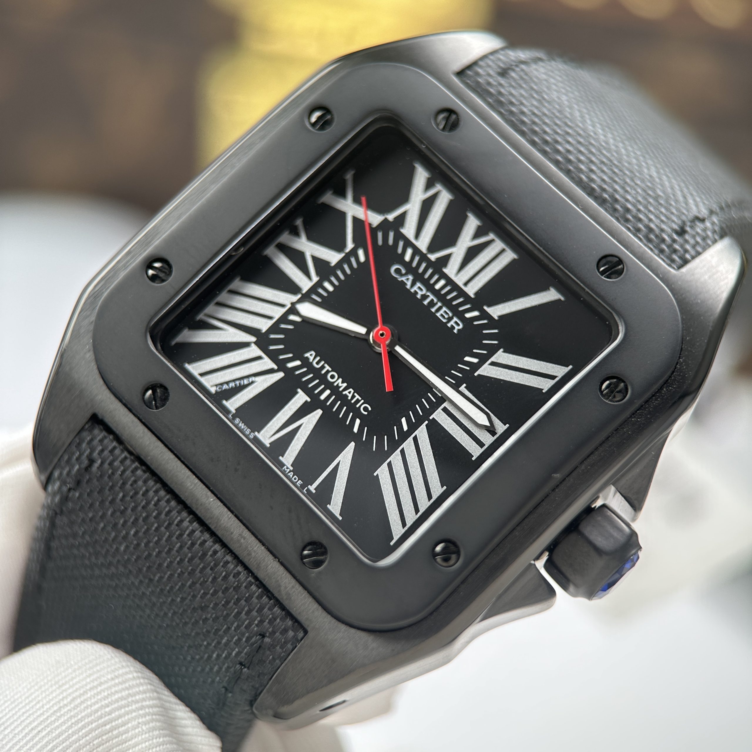 Cartier Santos 100 XL Replica Luxury Watch AlLC Plated Case Black Dial 41x51mm - Image 2