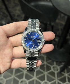 Rolex Datejust 126334 Custom Diamonds Moissanite Blue Dial 41mm
