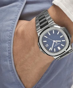 Alternative view of Patek Philippe Nautilus 5811/1G-001 White Gold Blue Dial