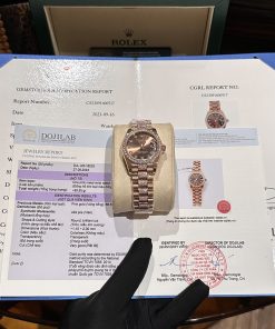 Alternative view of Rolex DateJust 18K Rose Gold Wrapped Custom Diamonds Moissanite 31mm
