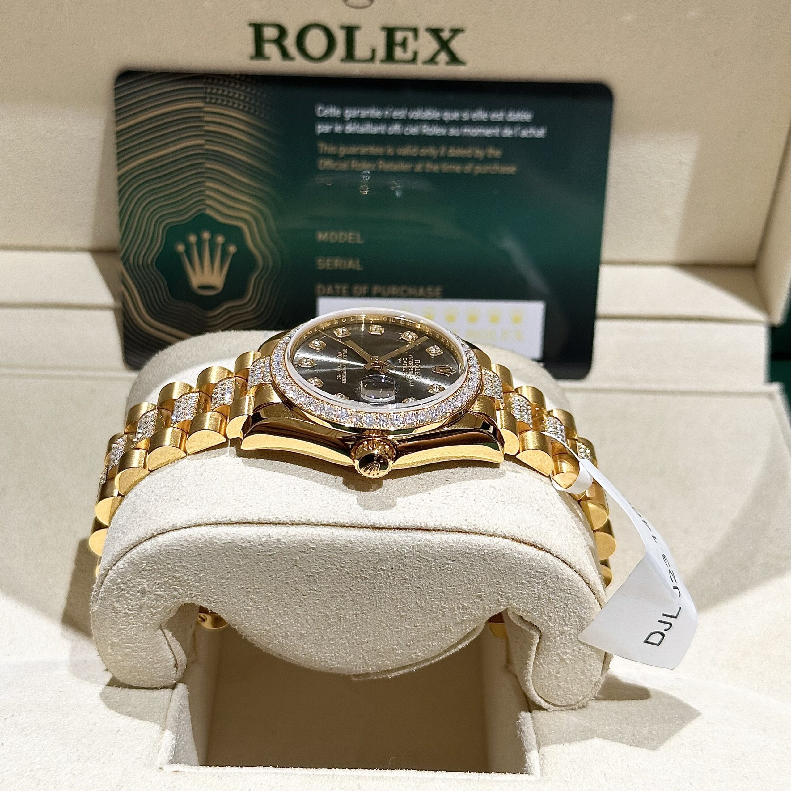 Rolex DateJust 18K Gold Wrapped Custom Diamonds Moissanite 31mm - Image 7