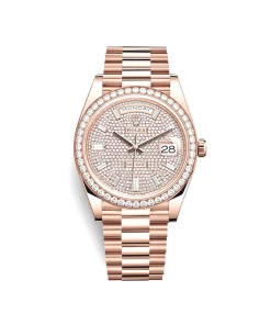 Rolex Day-Date 40 228345RBR Rose Gold Diamond Bezel Diamond-Paved Dial