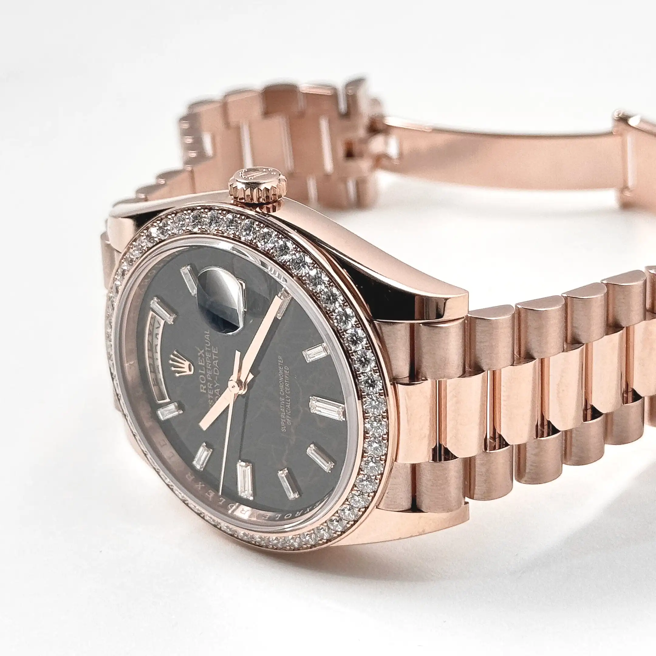 Rolex Day-Date 40 228345RBR Rose Gold Eisenkiesel Dial Diamond Bezel - Image 5