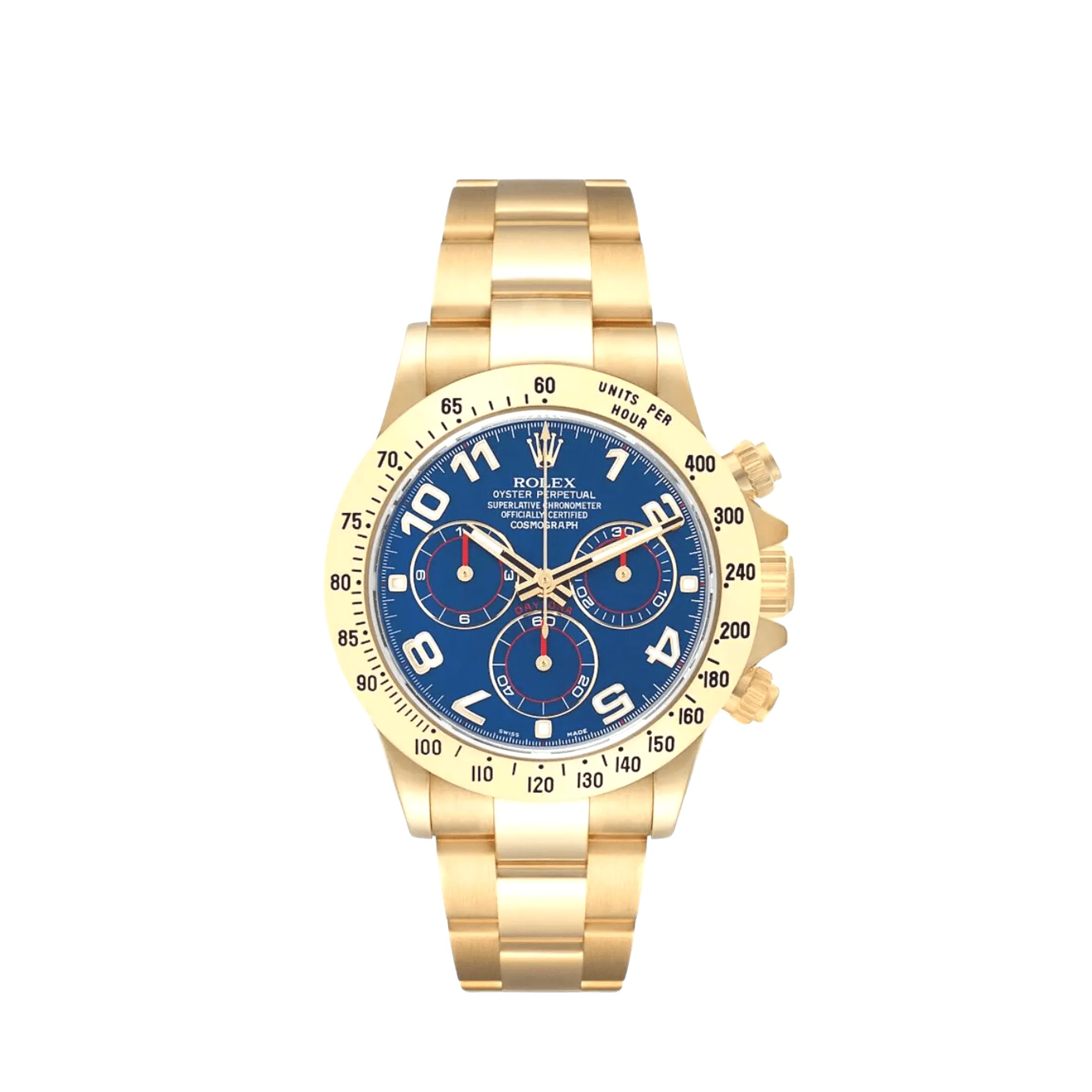 Rolex Daytona 116508 Yellow Gold Blue Racing Arabic 40mm