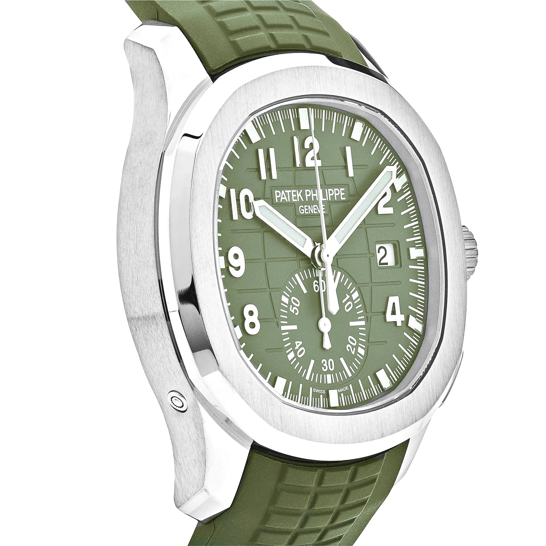 Patek Philippe Aquanaut 5968G-010 Chronograph White Gold Khaki Green Dial - Image 3