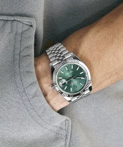 Alternative view of Rolex Datejust 41 126334 Stainless Steel Green Dial Jubilee