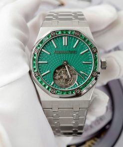 Audemars Piguet Replica 11 Royal Oak Selfwinding Flying Tourbillon 26730BC Watch With Baguette Stone 41mm