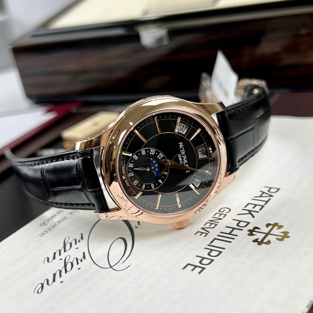 Đồng Hồ Patek Philippe 5205R Chế Tác Bọc Vàng 18K Dây Da Đen Xưởng GR 40mm