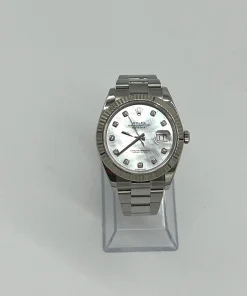 Alternative view of Rolex Datejust 41 126334 Stainless Steel Diamond Mother Of Pearl Dial